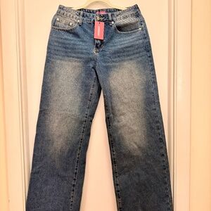 Edikted High Waist Wide Leg Jeans – Medium Wash (Size M)